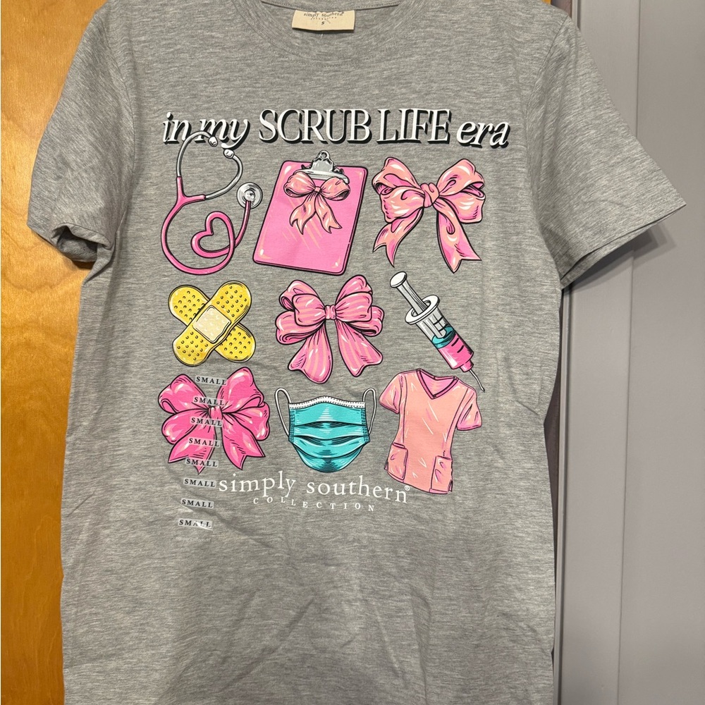 Simply Southern Kids Gray and Pink Graphic Tee